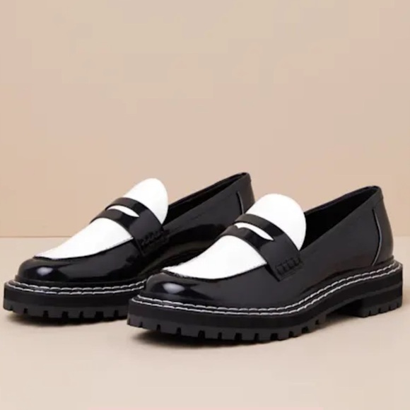 Shoes - Black and White Loafers